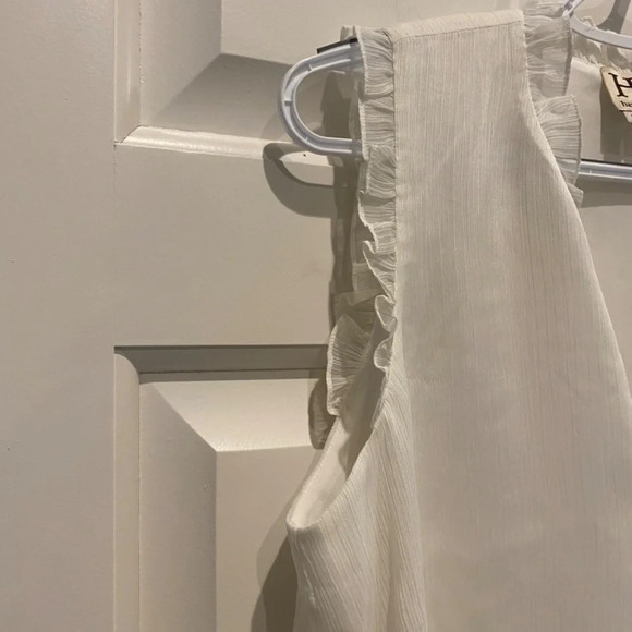 Haute Hippie Ruffle Neck Top White, 16694 - Picture 5 of 9